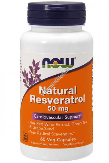 Натуральный ресвератрол 50 мг 60 капсул - Now Foods