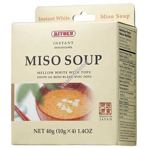 Мисо суп с тофу быстрого приготовления 4 одиночные порции - Mitoku